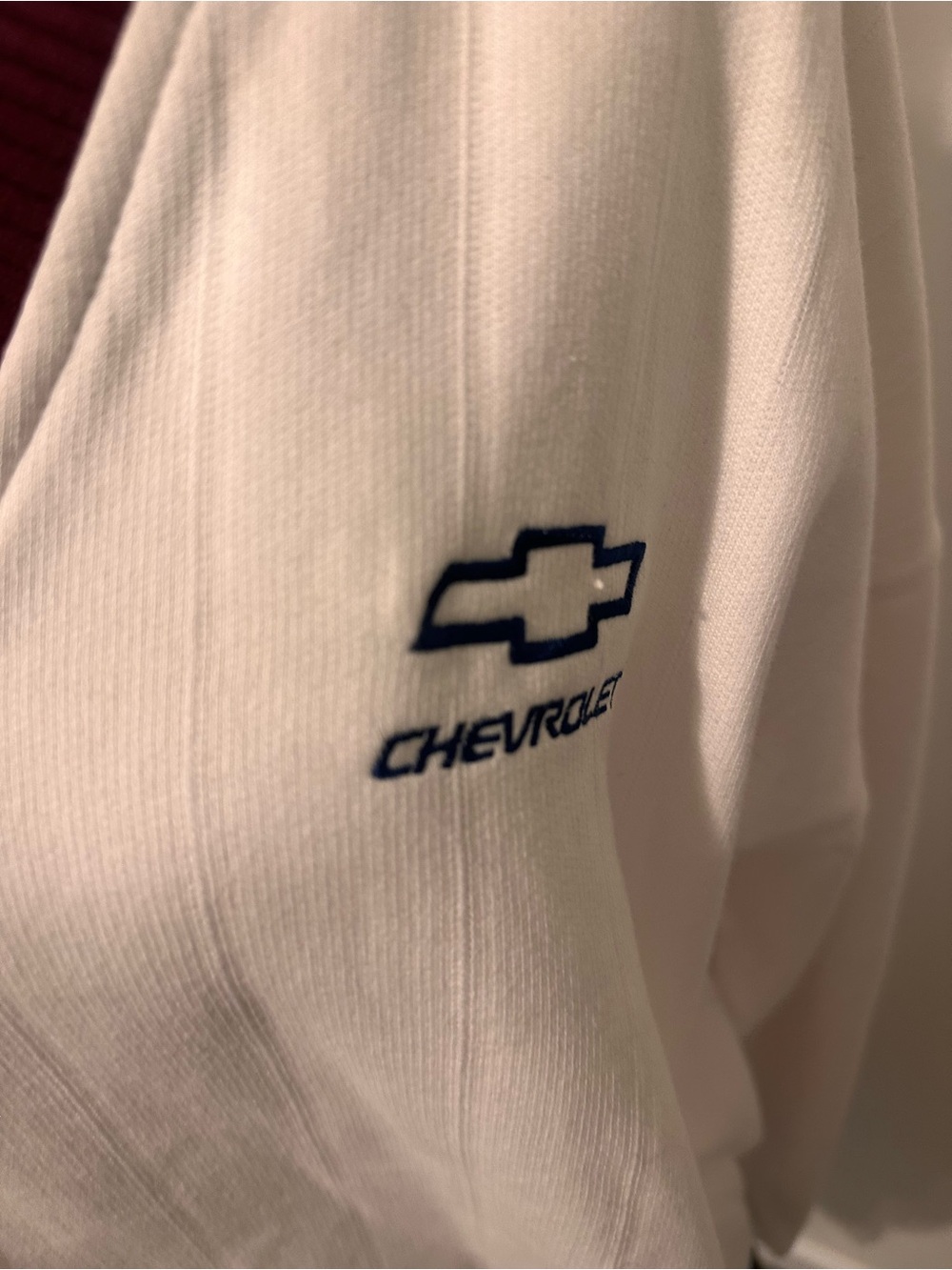 GEAR For Sports White V-Neck Chevrolet Logo Sweater with Navy Burgundy Size XXL - Picture 2 of 7